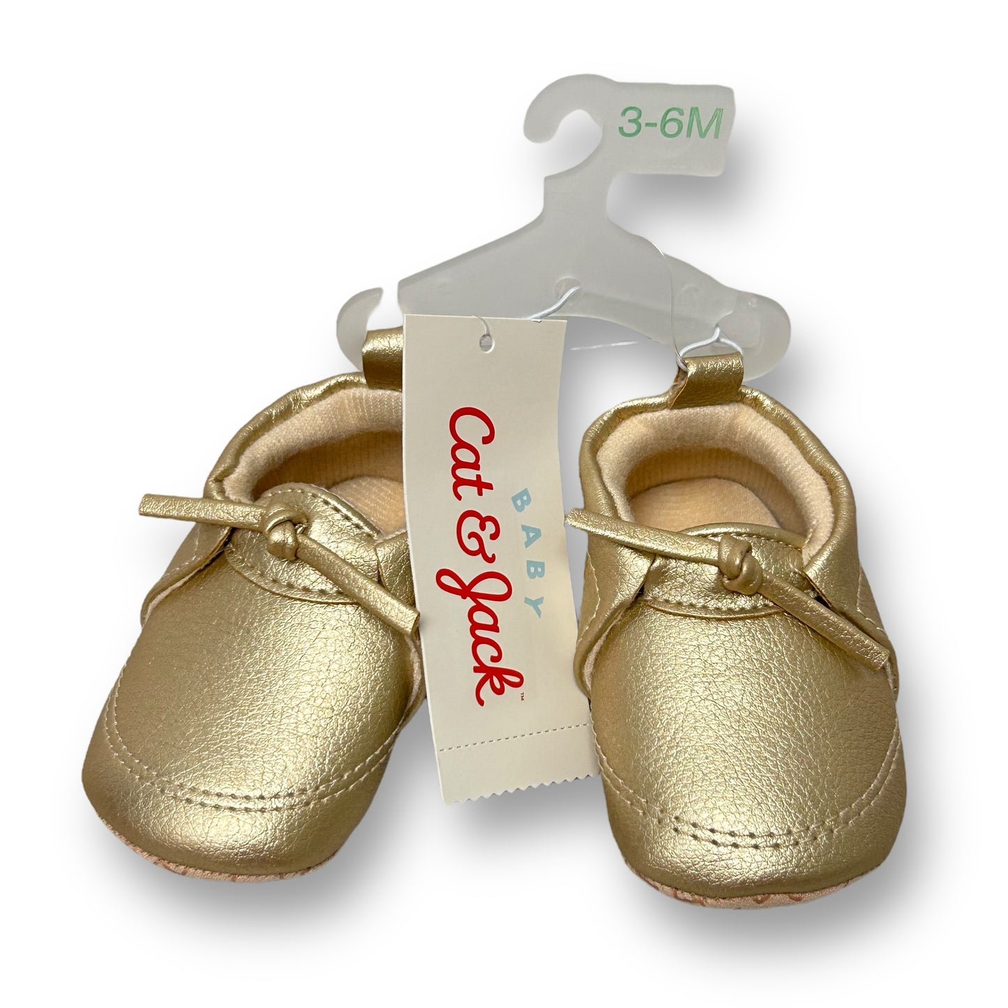 NEW! Cat & Jack Baby Girl Size 3-6 Months Gold Slip-On Shoes