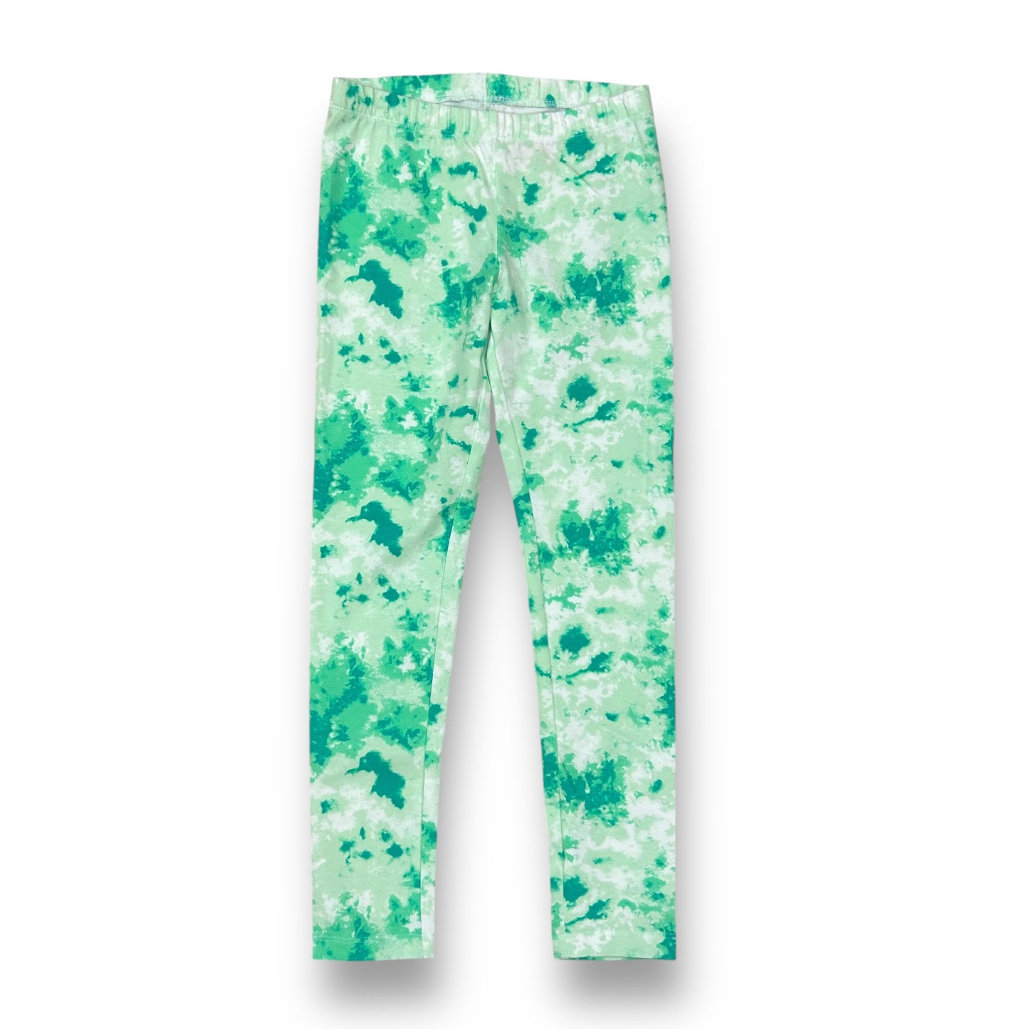 Girls Size 7/8 Green & White Tie Dye Leggings