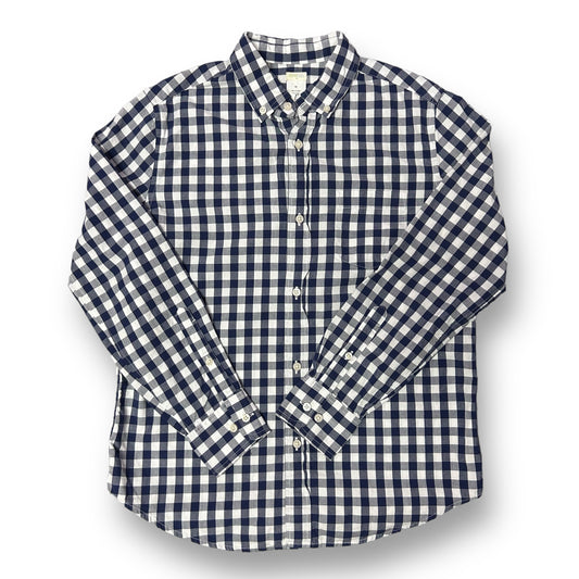 Boys Crewcuts Size 12 Blue/White Checkered Long Sleeve Button Down Shirt
