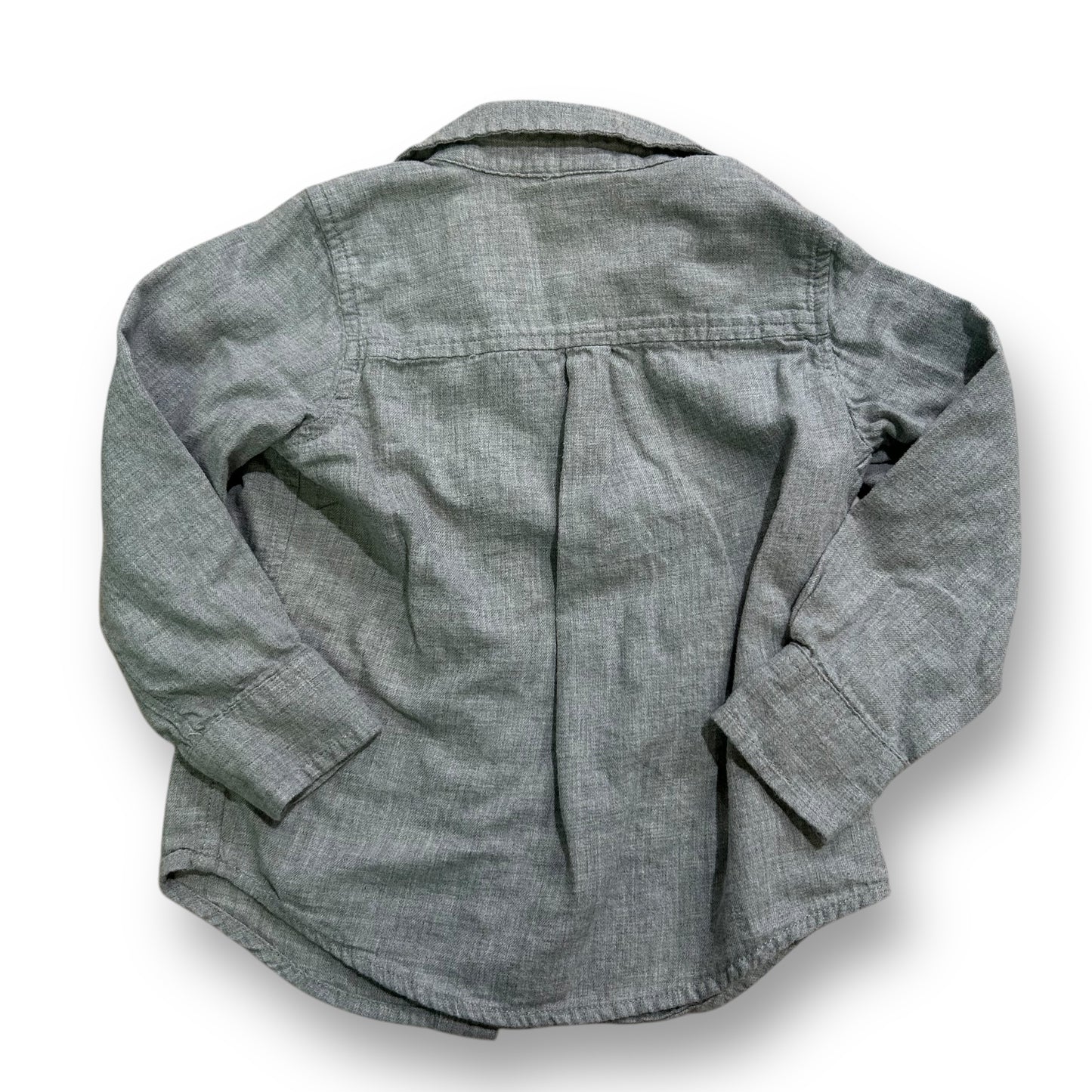 Old Navy Boys Size 2T Gray Long Sleeve Button Down Shirt
