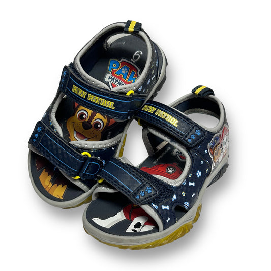 Paw Patrol Toddler Boy Size 6 Blue Light-Up Easy-On Sandals