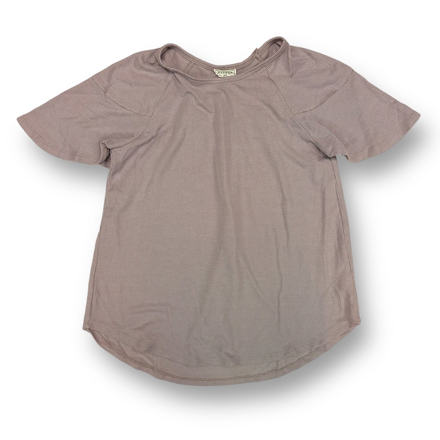 Hayden Girls Youth Size 11/12 Mauve Ribbed Short Sleeve Boutique Top