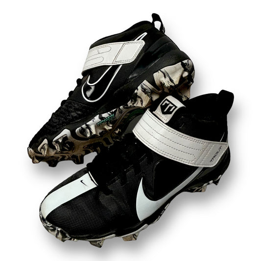 Nike Force Trout Youth Boy Size 4 Youth Black & White Fastflex Baseball Cleats