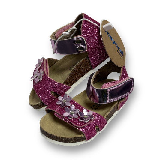 NEW! Mayoral Toddler Girl Size 4.5 Pink Metallic Shimmer Easy-On Sandals