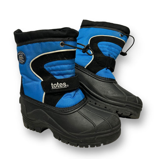 Totes Youth Boy Size 2 Black & Blue Easy-On Snow Boots