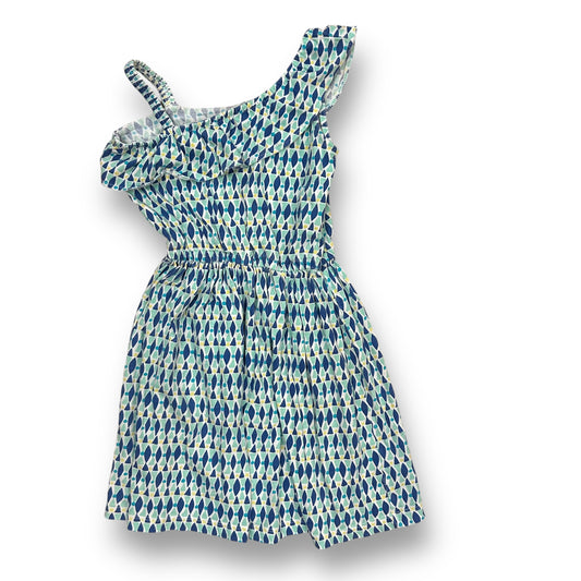 Carter's Girls Size 4/5 Blue & Green Cold Shoulder Ruffle Dress