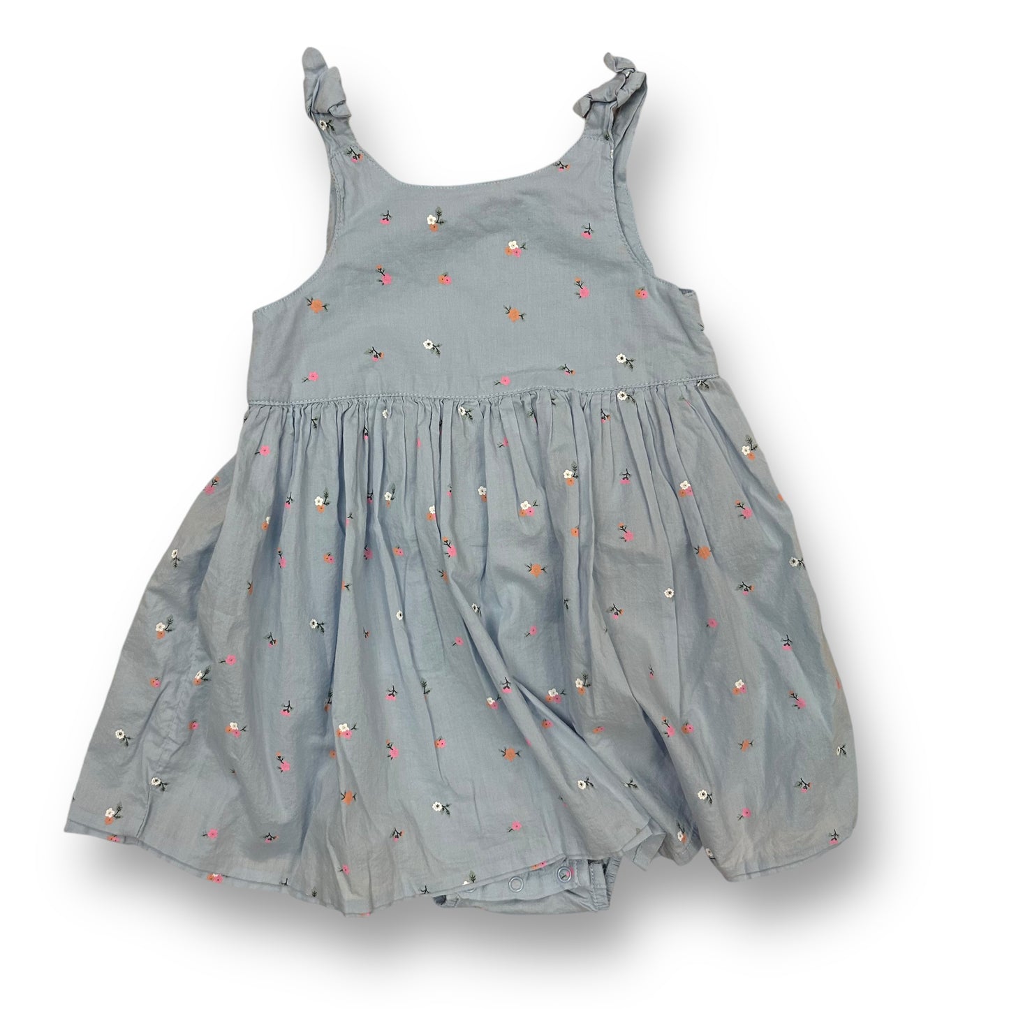 H&M Girls Size 4 Romper Light Blue Built-In Bloomers Sundress