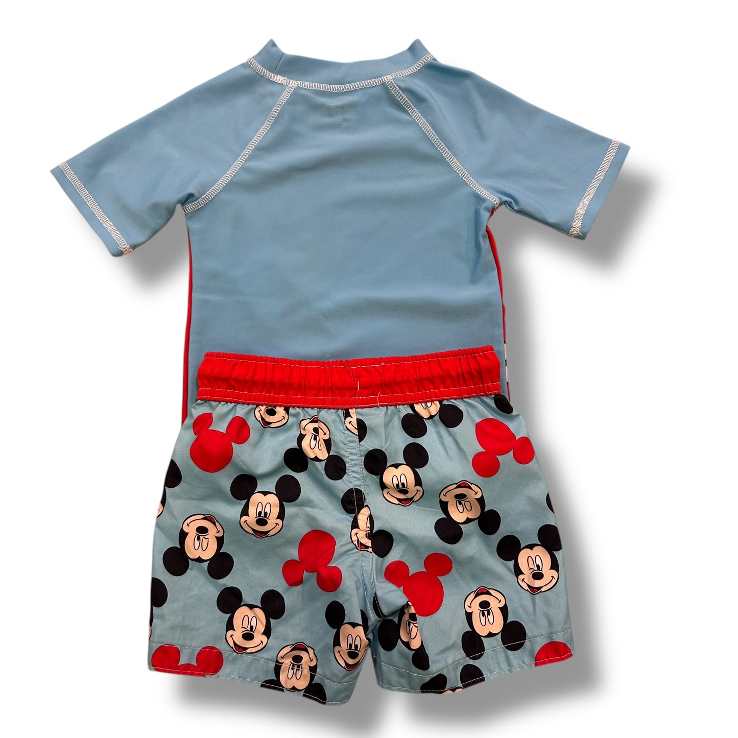Disney Boys Size 2T Mickey Mouse Toddler 2-Pc Swim Trunks and Rashguard