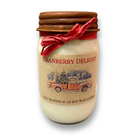 NEW! Jumbo Holiday Soy Wax Candle: Cranberry Delight