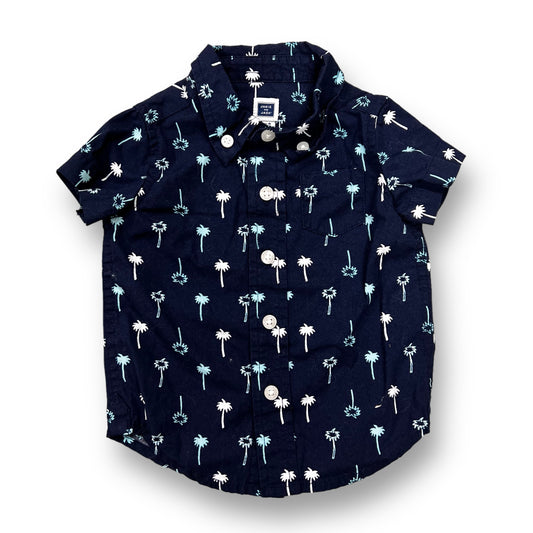 Boys Janie and Jack Size 3-6 Months Navy Palm Trees Button Down Shirt