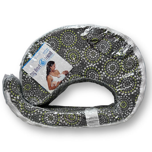 My Brest Friend Gray Print Breastfeeding & Support Pillow with Zippered Case