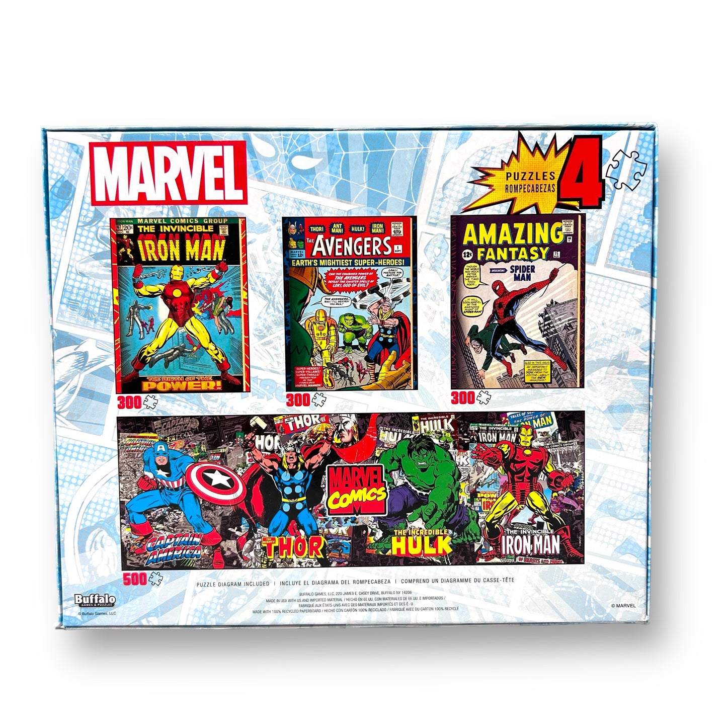 NEW! 4 x 1 Multipack - Marvel Comics 300 & 500 Piece Jigsaw Puzzles