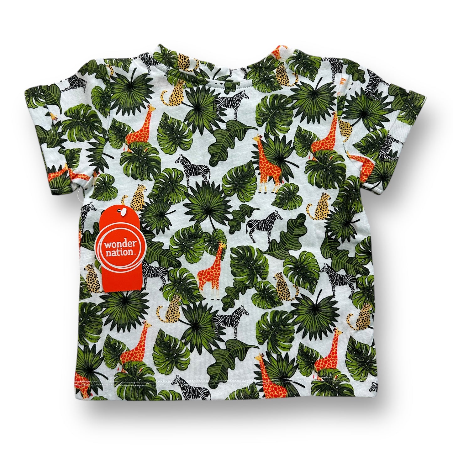 NEW! Toddler Boys Size 18 Months Tropical Print Short Sleeve Henley Shirt