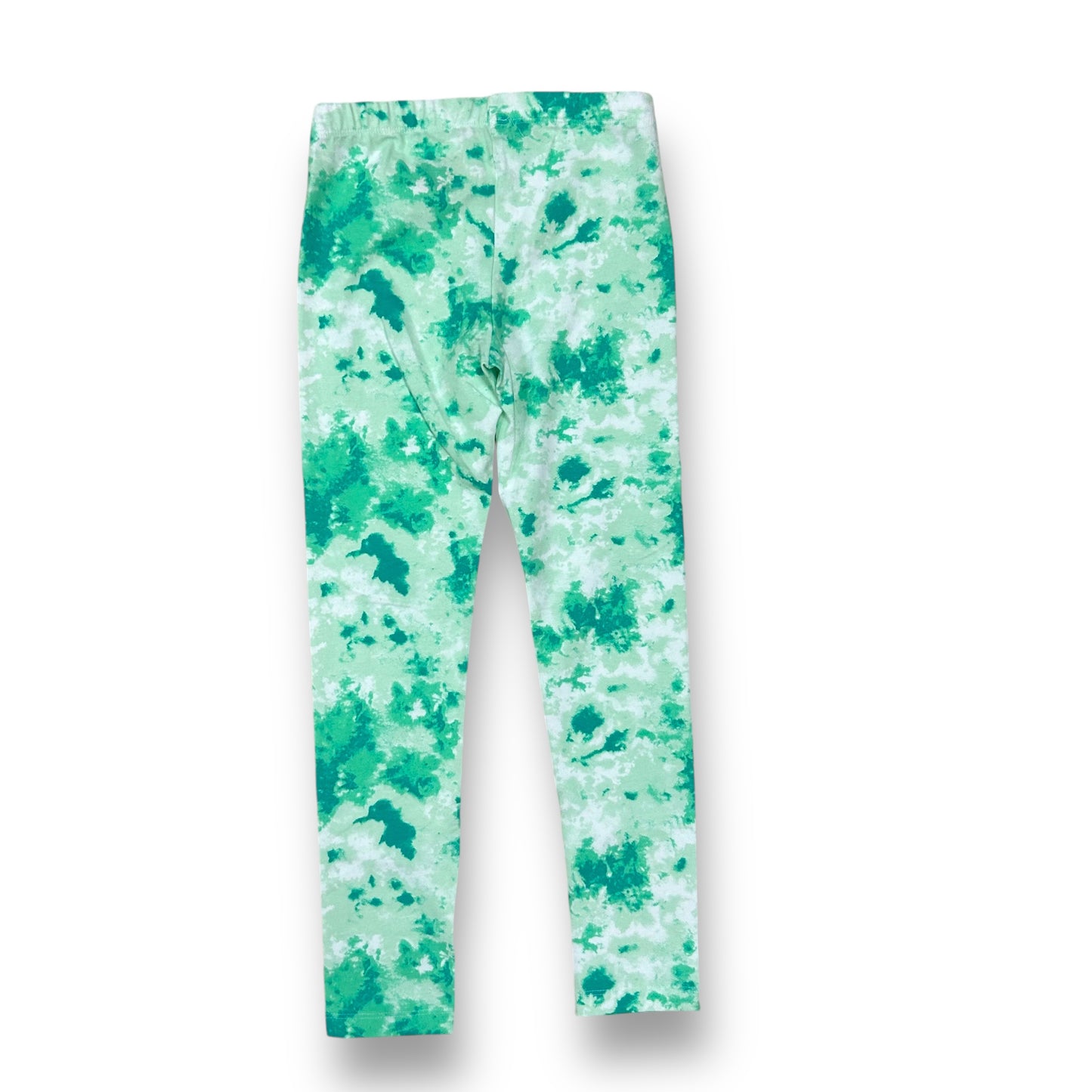Girls Size 7/8 Green & White Tie Dye Leggings