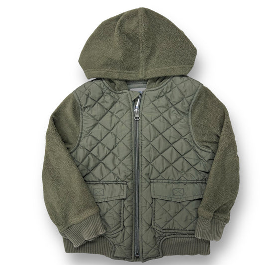 Boys Old Navy Size 4T Hunter Green Quilted Lightweight Hooded Jacket