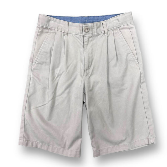 Boys Chaps Size 12 Tan Khaki Pleated Dress Shorts
