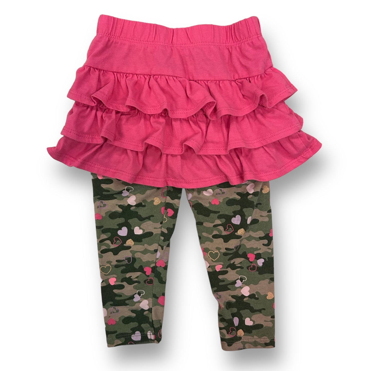Toddler Girls Size 18 Months Pink Camo Leggings with Ruffled Skirt