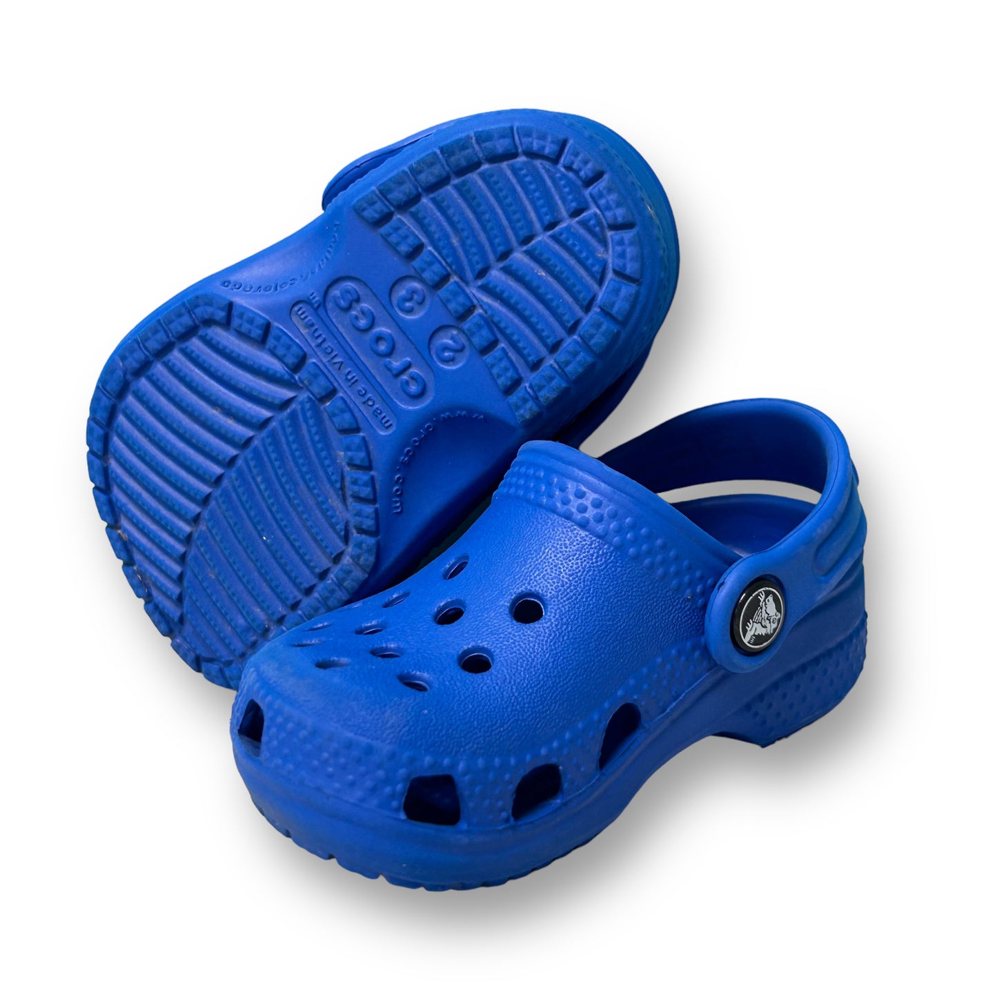 Baby Boy Size 2/3 Royal Blue Easy-On Crocs