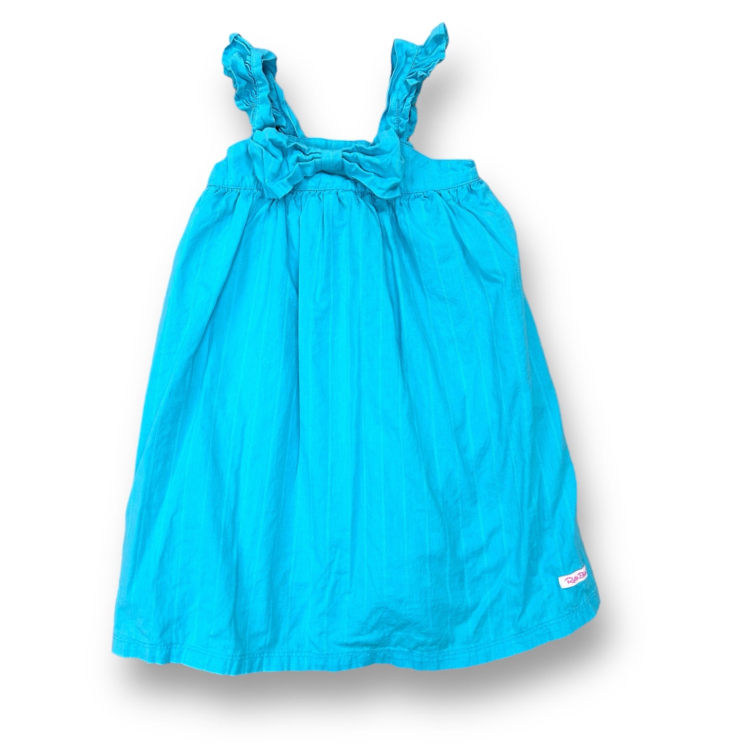 Ruffle Butts Girls Size 6 Sundress Aqua Blue Sleeveless Babydoll Dress with Bow