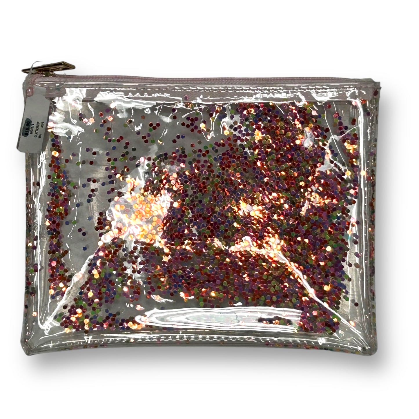 NEW! Girls Clear Glitter Zippered Cosmetic Bag