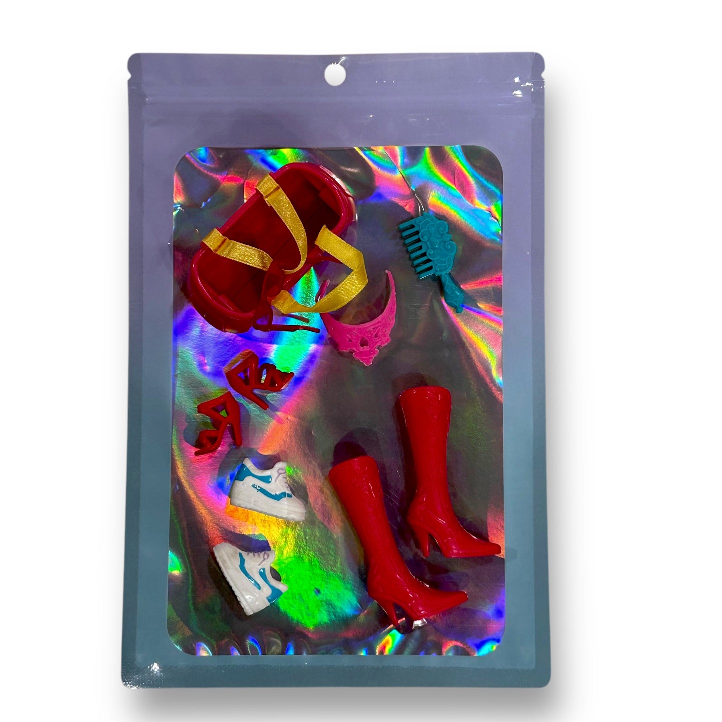 Barbie Accessories in Zippered Mylar Gift Bag