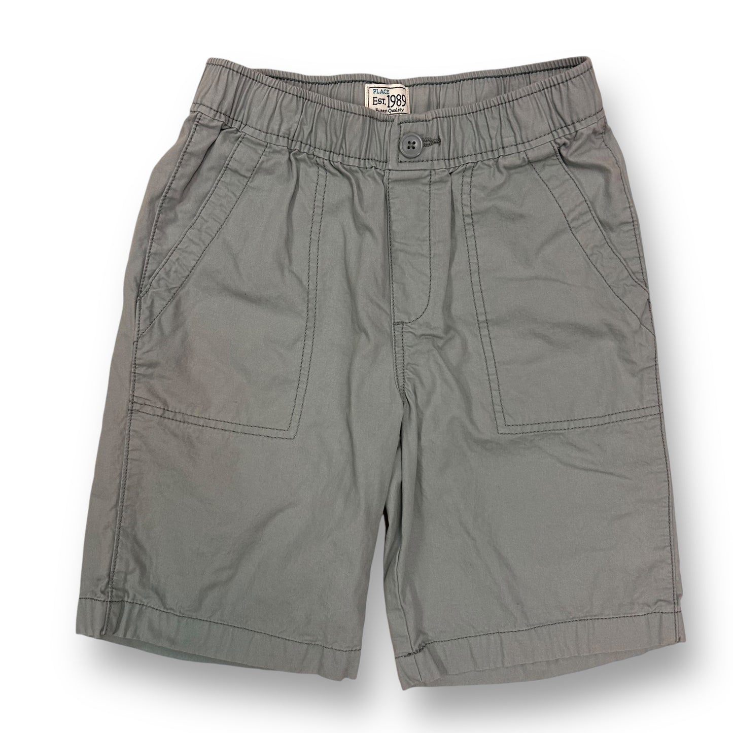 Boys Size 10 Youth Adjustable Waist Light Gray Khaki Shorts
