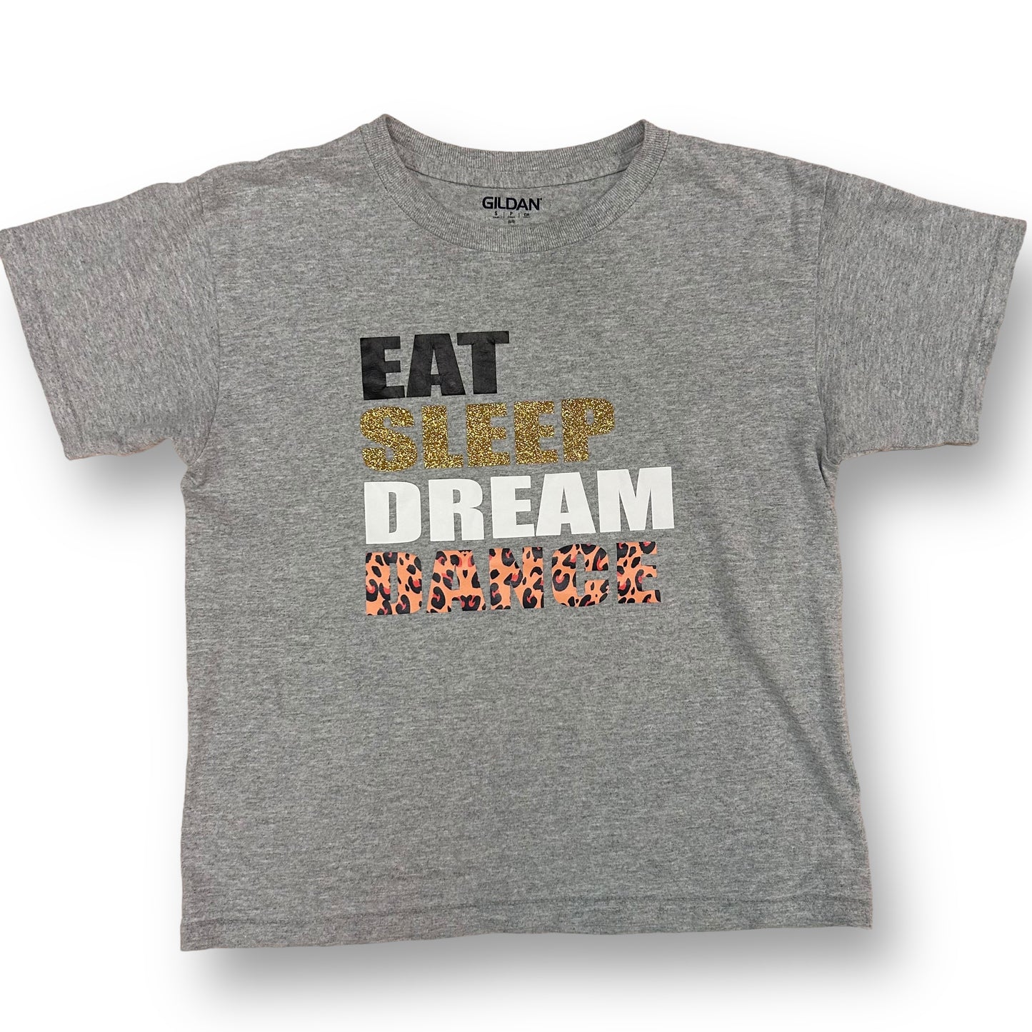 Girls Size 14/16 Youth Gray Short Sleeve Dance Tee