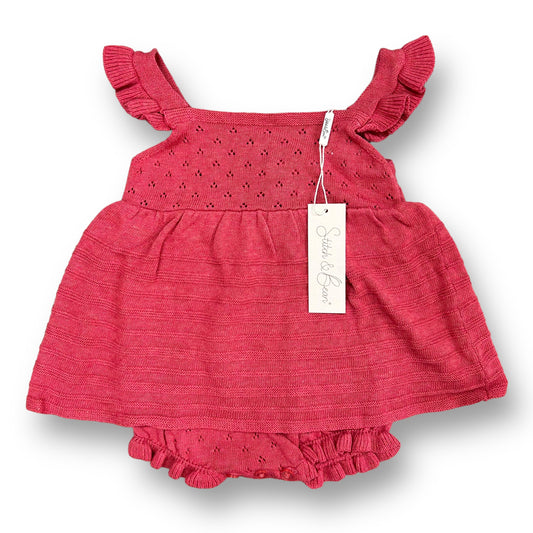 NEW! Girls Stitch & Bean Size 3-6 Months Mauve Knit Snap Bottom Romper