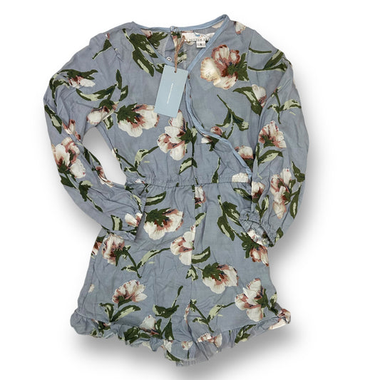 NEW! Peyton Bre Girls Size 6 Romper Country Blue Floral Long Sleeve One-Piece
