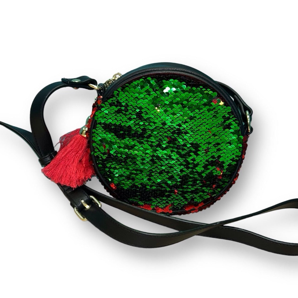 NWOT Red & Green 2-Sided Flip Sequins & Tassel Christmas Purse