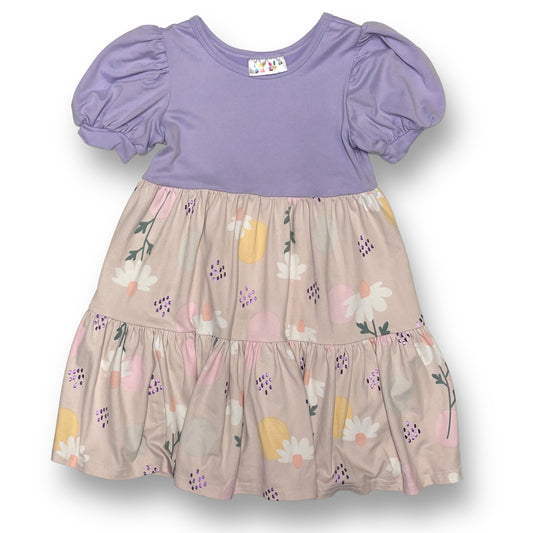 Girls Dot Dot Smile Size 3/4 Lavender Floral Print Twirl Dress