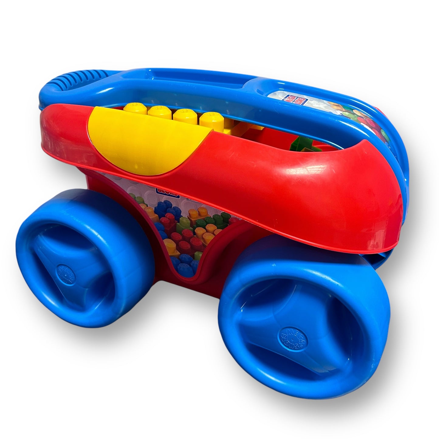 Mega Bloks First Builders Red Wagon, Car, and Blocks Collection