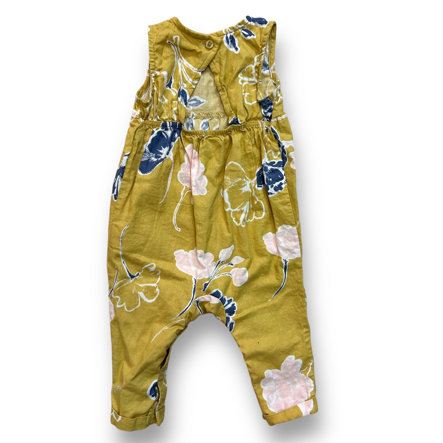 Girls Carter's Size 6 Months Mustard Floral Print Sleeveless One-Piece