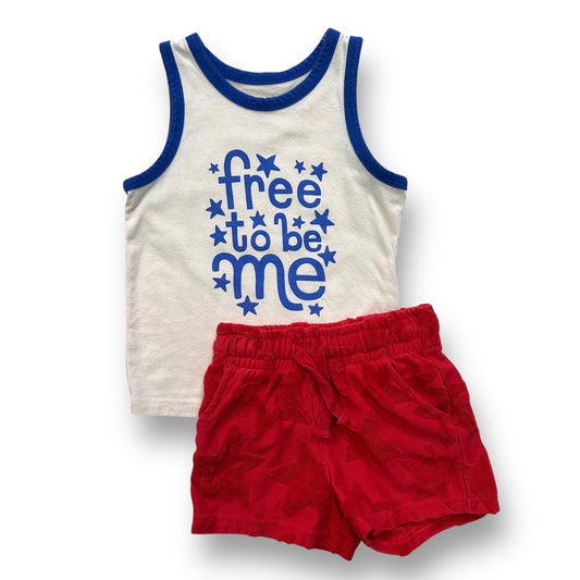 Cat & Jack Boys 4th of July Outfit Size 18 Months Sleeveless Tank and Shorts Set