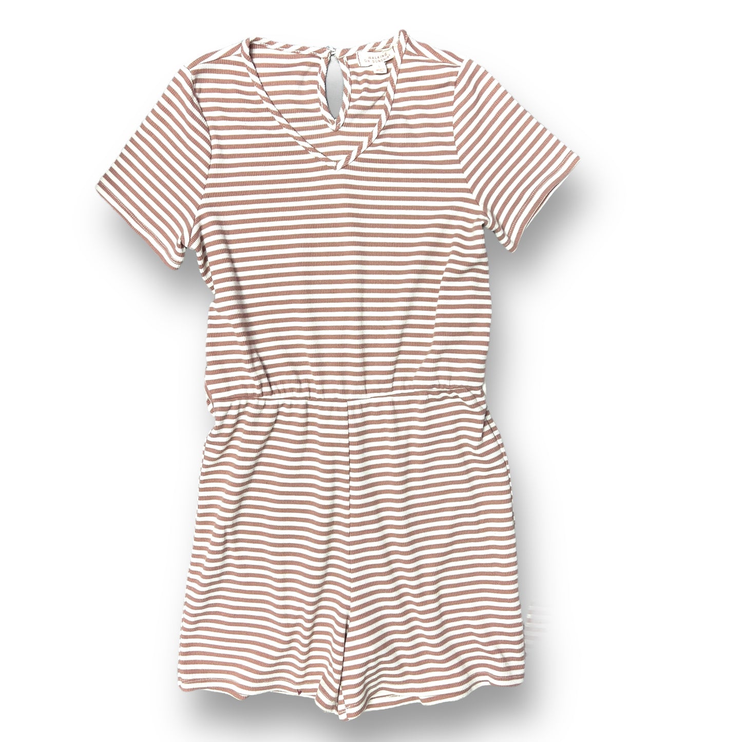 Walking on Sunshine Girls Size 12 Youth Ribbed Short Sleeve Romper