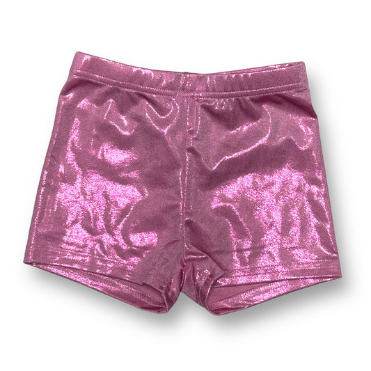 Girls Size 5/6 110 Pink Metallic Spandex & Polyester Dance Shorts