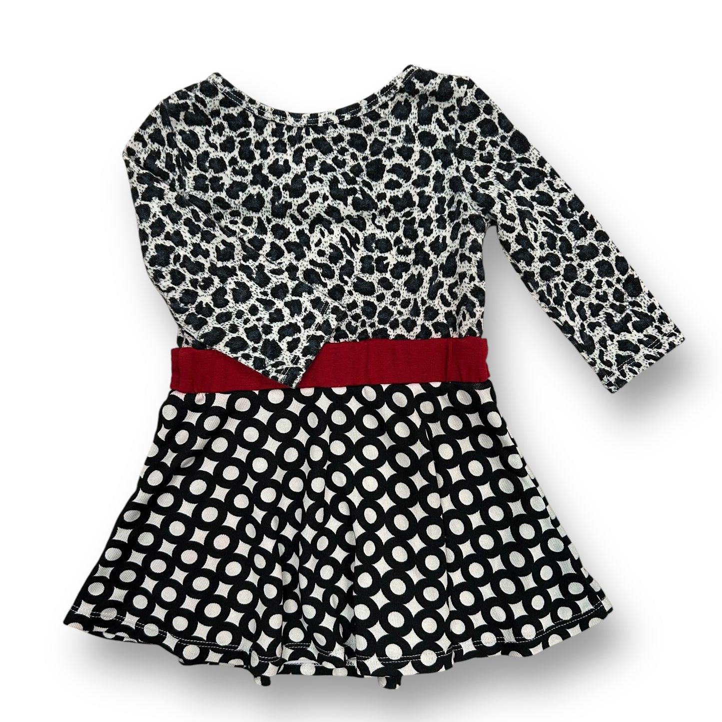 Sara Sara Girls Size 4 Black Print Belted Special Occasion Boutique Dress