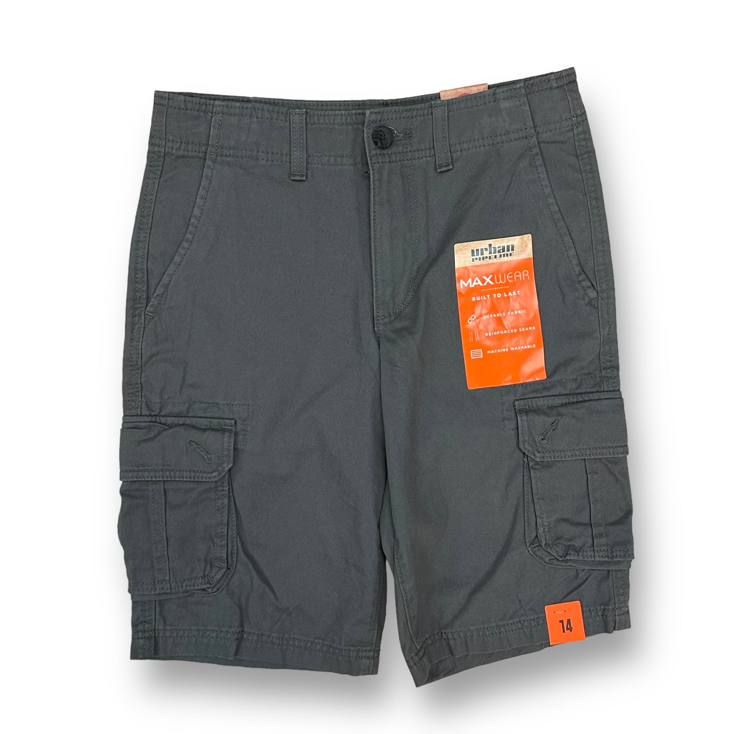 NEW! Urban Pipeline Boys Size 14 Youth Gray Cargo Shorts
