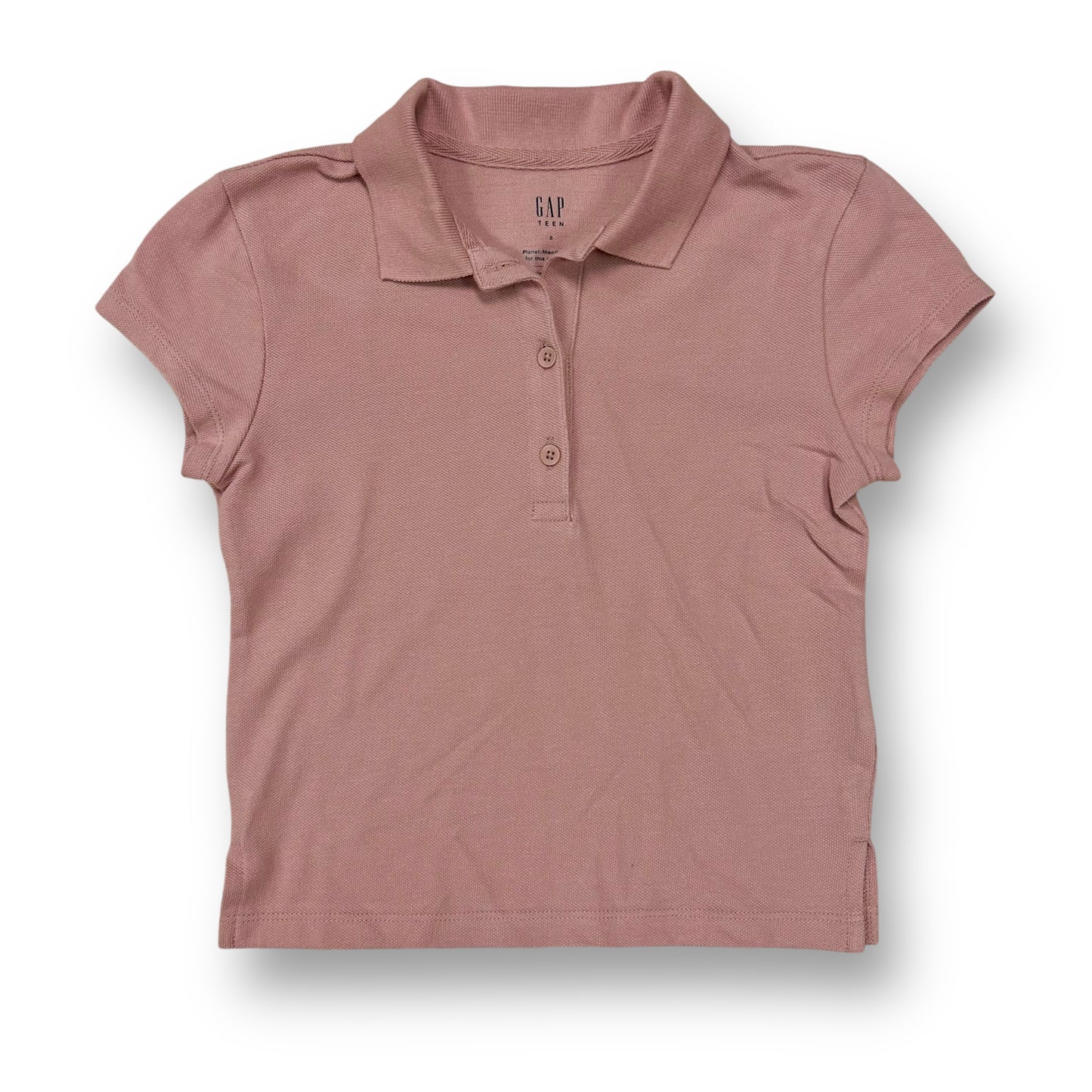 Gap Girls Size 8 Pink Blush Short Sleeve Polo Shirt