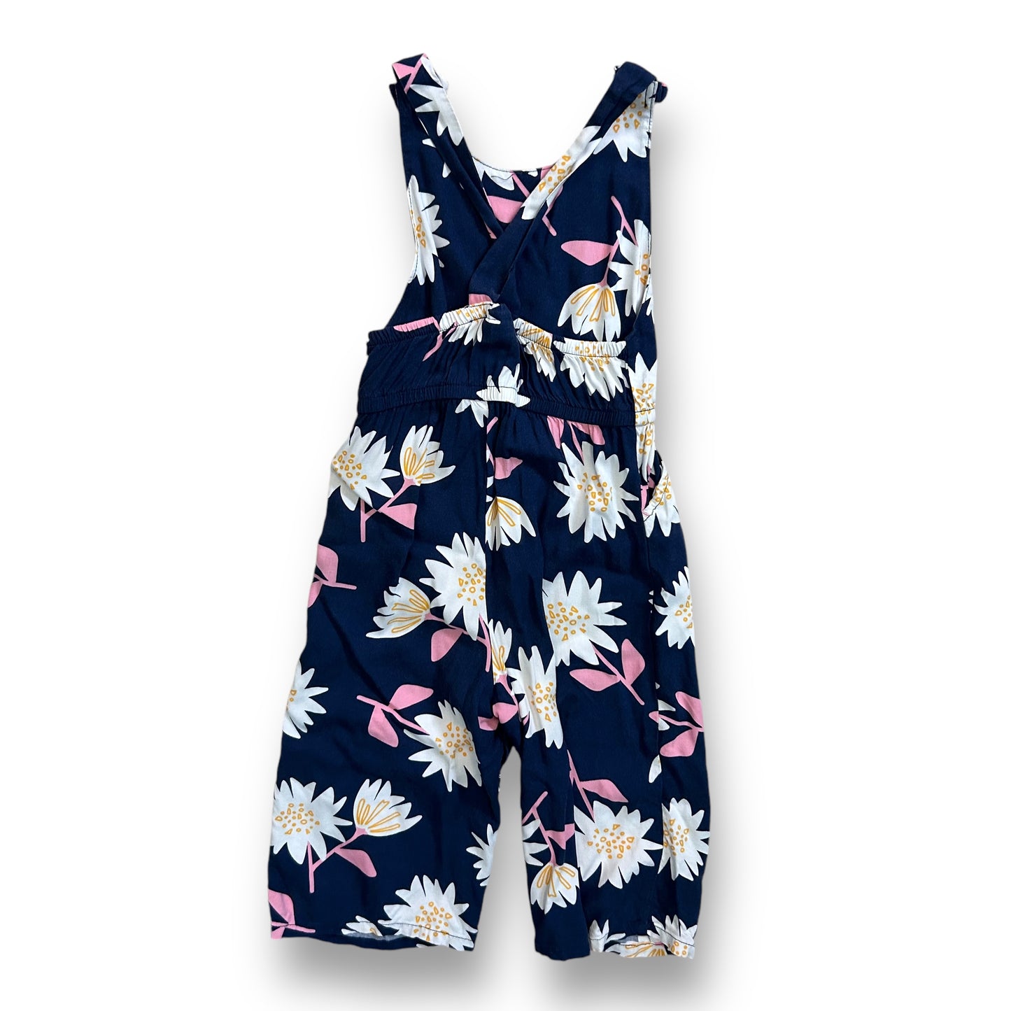 Cat & Jack Girls One Piece Size 3T Sleeveless Navy Jumpsuit with White Daisies