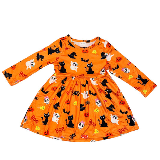 NEW! Girls Size 18-24 Months Orange Halloween Twirl Dress