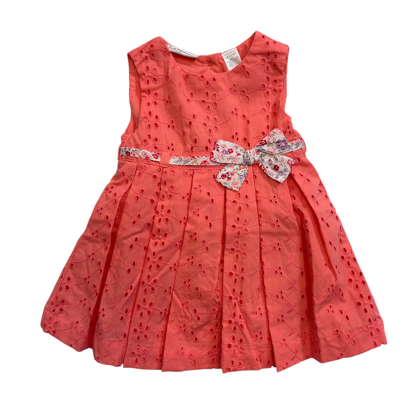 Girls First Impressions Size 3-6 Months Peach Eyelet Sleeveless Dress & Bloomers