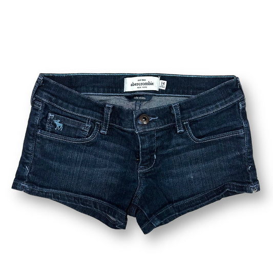 Girls Abercrombie Size 14 Dark Blue Denim Cute Stretch Shorts