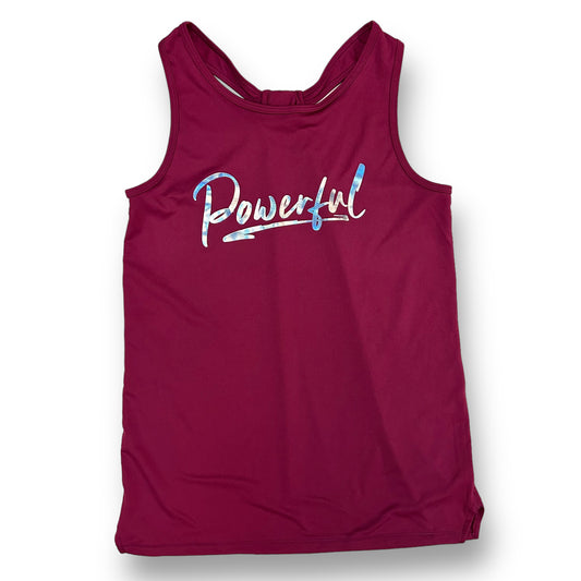 Girls All in Motion Size 10/12 Fuchsia "Powerful" Athletic Tank Top