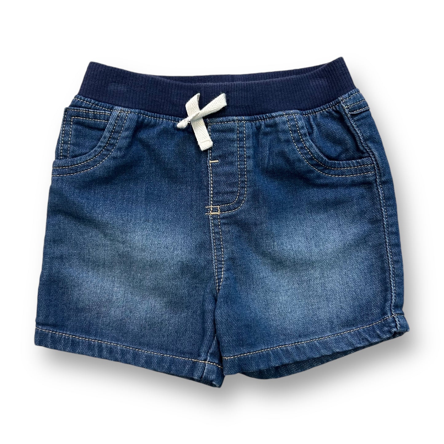 Cat & Jack Toddler Boy Jean Shorts Size 18 Months Elastic Waistband Denim