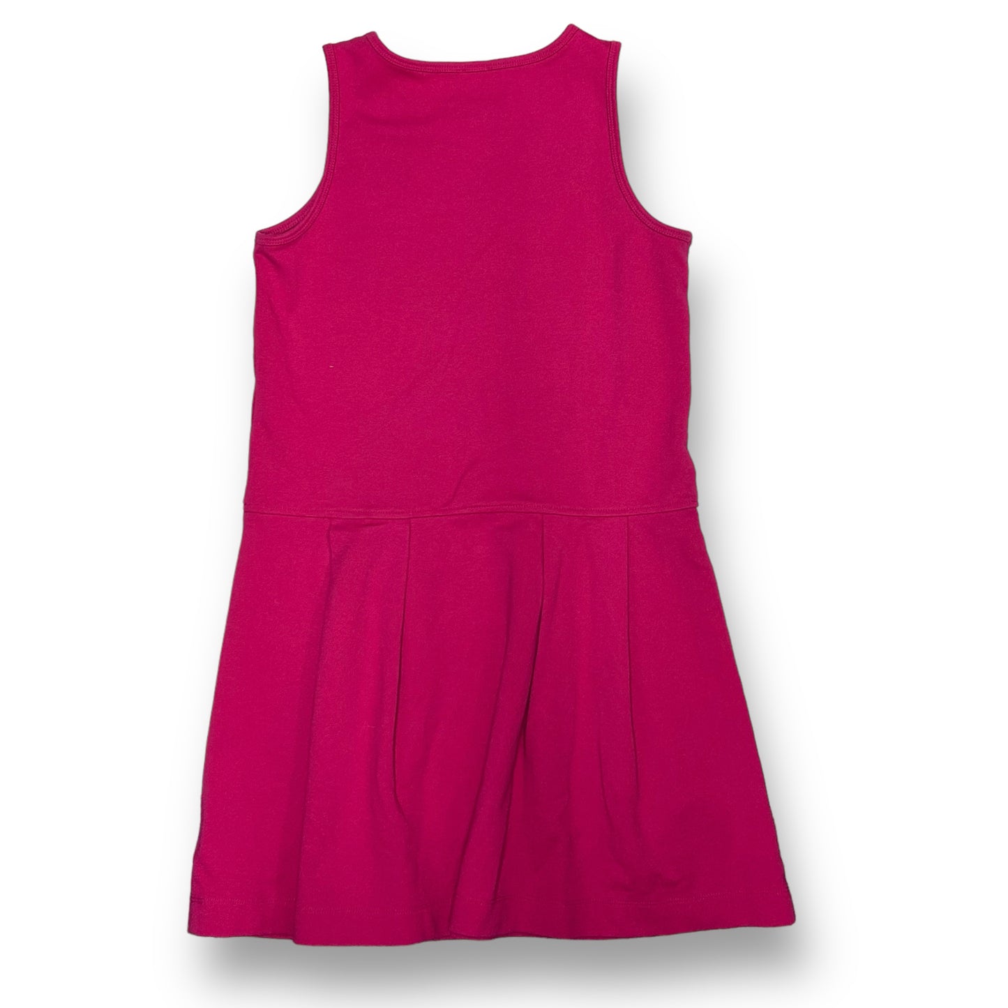 Girls Crewcuts Size 12 Dark Pink Sleeveless Pleated Cotton Blend Dress