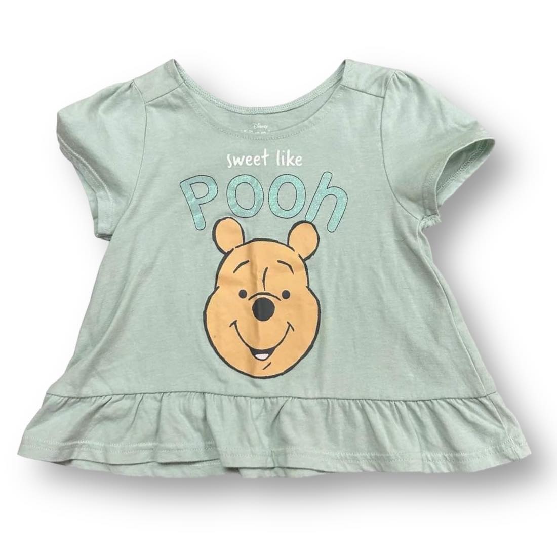 Disney Girls Size 4 Winnie the Pooh Short Sleeve Ruffled Top