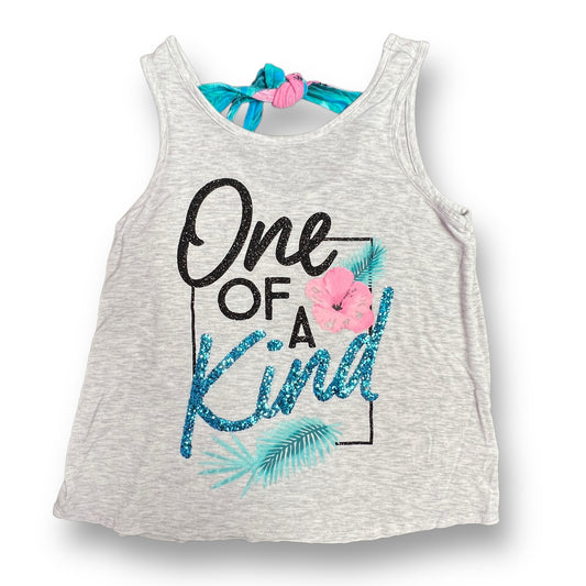 Girls Justice Size 12 Gray 'One of a Kind' Shimmery Tropical Tank