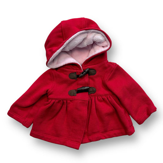 Girls Carter's Size 6 Months Red Midweight Jacket with Pink Fur-Lined Hood