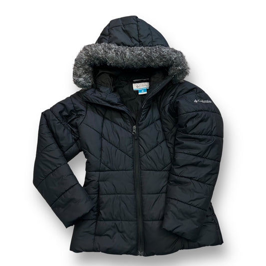 Girls Columbia Size 10/12 YMD Black Winter Coat with Hood